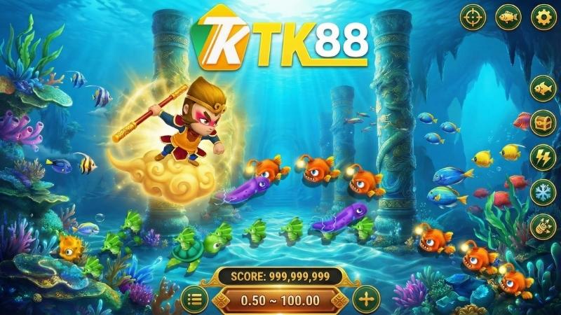 Bối cảnh Long Cung trong game Đại Thánh Bắn Cá TK88