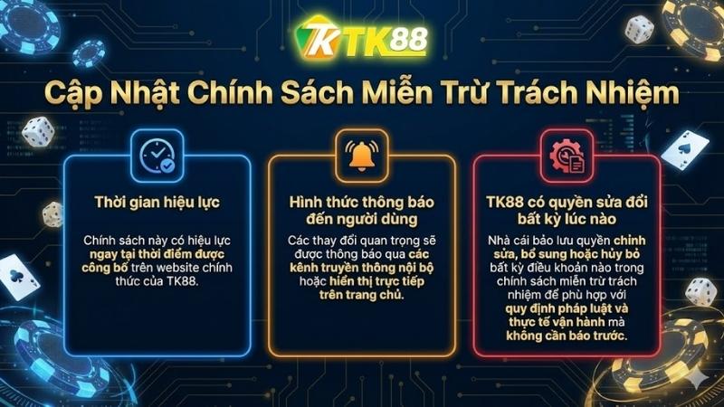 Cập nhật chính sách miễn trừ trách nhiệm