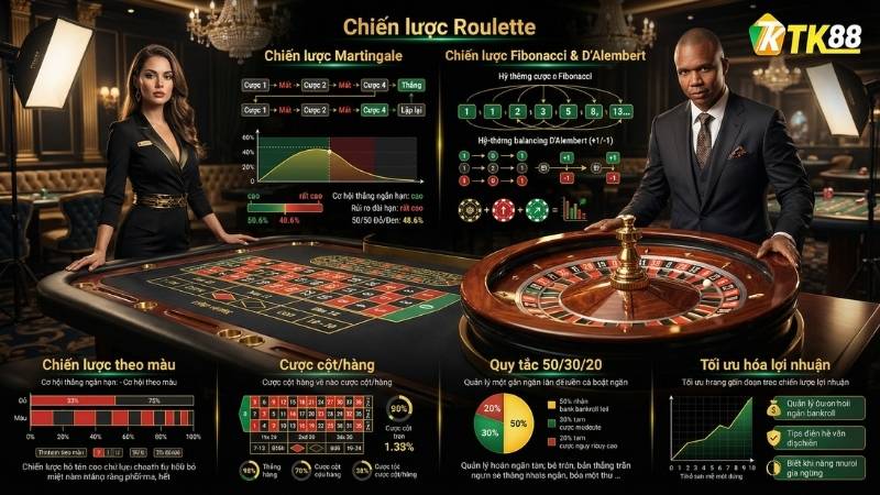 Chiến thuật và kinh nghiệm khi chơi Roulette Online tại TK88