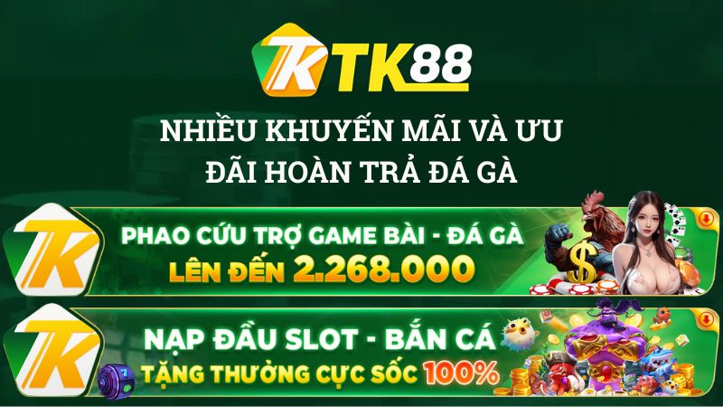 Các chương trình khuyến mãi độc quyền tại Đá Gà TK88.