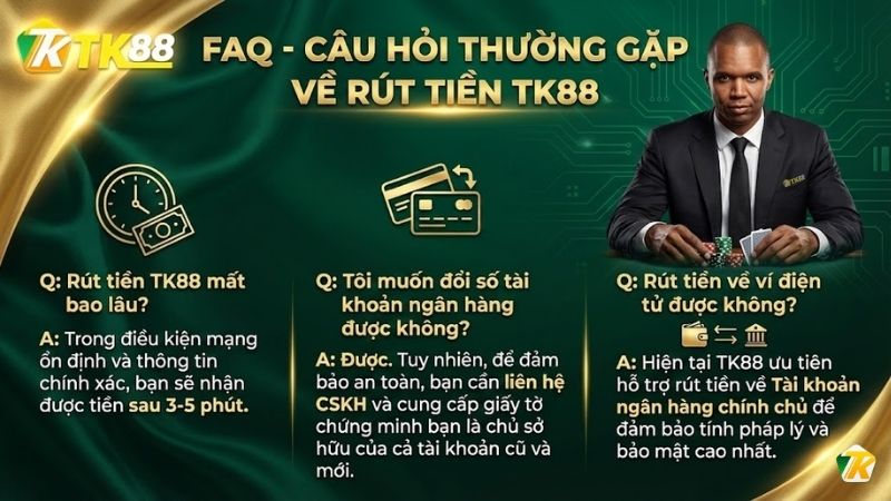 FAQ - Câu hỏi thường gặp về rút tiền TK88