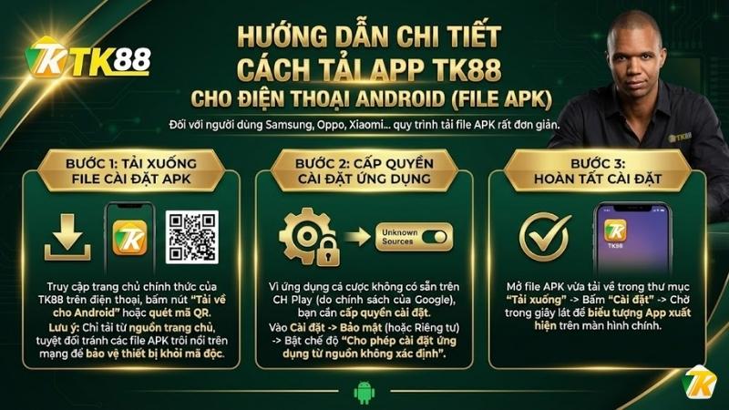 Hướng dẫn chi tiết cách tải App TK88 Android