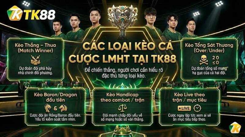 Hướng dẫn đọc kèo Liên Minh Huyền Thoại tại nhà cái TK88