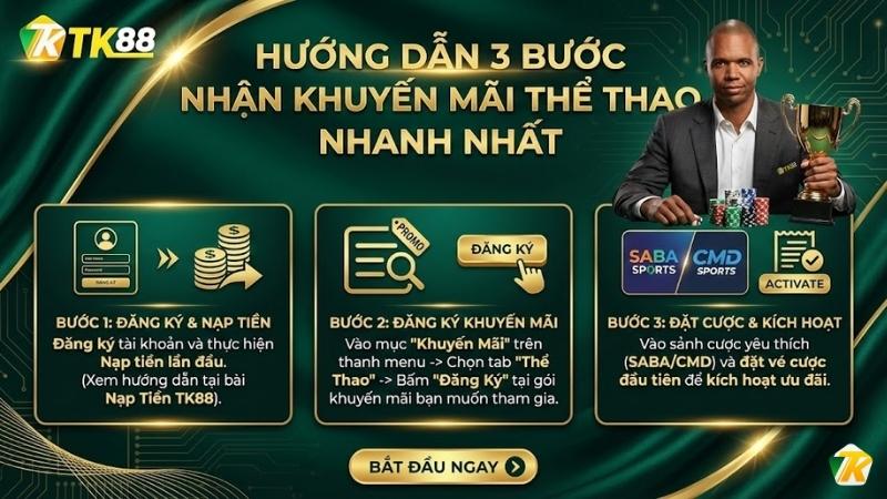 Hướng dẫn 3 bước nhận khuyến mãi thể thao nhanh nhất