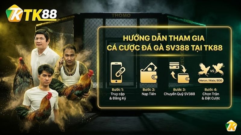 Hướng dẫn tham gia cá cược Đá Gà SV388 tại TK88