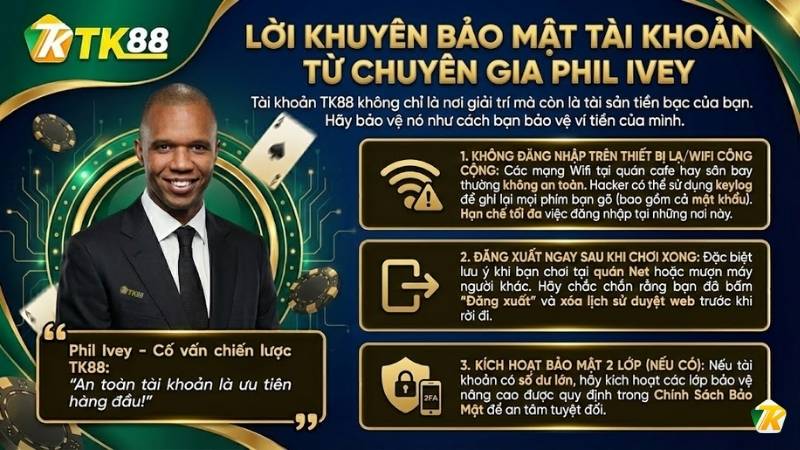 Lời khuyên bảo mật tài khoản