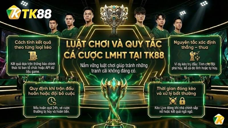 Luật chơi và quy tắc cá cược LMHT tại TK88
