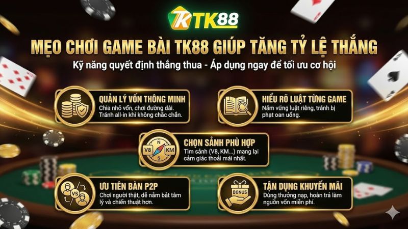 Mẹo chơi game bài TK88 giúp tăng tỷ lệ thắng