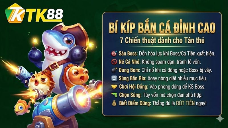 Mẹo và kinh nghiệm bắn cá TK88 dành cho người mới