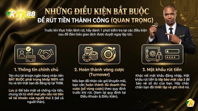 Những Điều Kiện Bắt Buộc Để Rút Tiền Thành Công (QUAN TRỌNG)