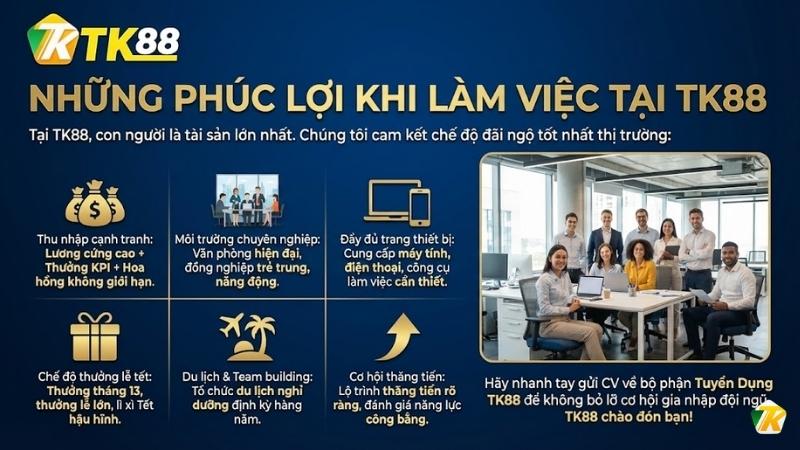 Những Phúc Lợi Khi Làm Việc Tại TK88
