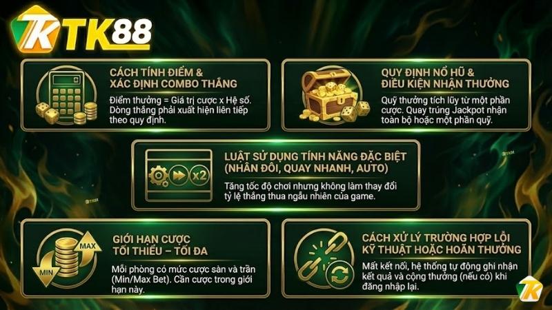 Quy tắc khi chơi Nổ Hũ Xúc Xắc tại TK88