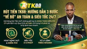 Rút Tiền TK88: Hướng dẫn 3 bước rút tiền an toàn, đơn giản