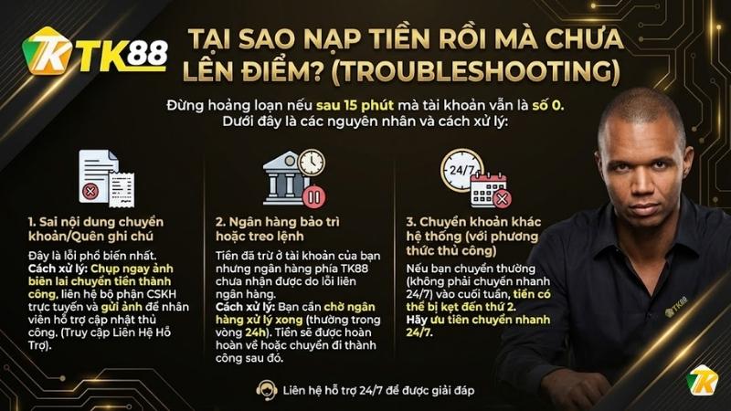 Tại sao nạp tiền rồi mà chưa lên điểm?