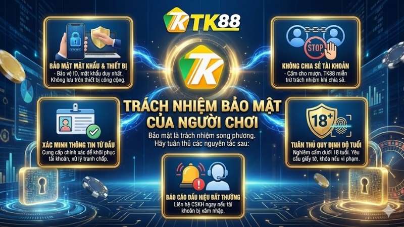 Tuân thủ trách nhiệm của người chơi đối với Chính Sách Bảo Mật TK88